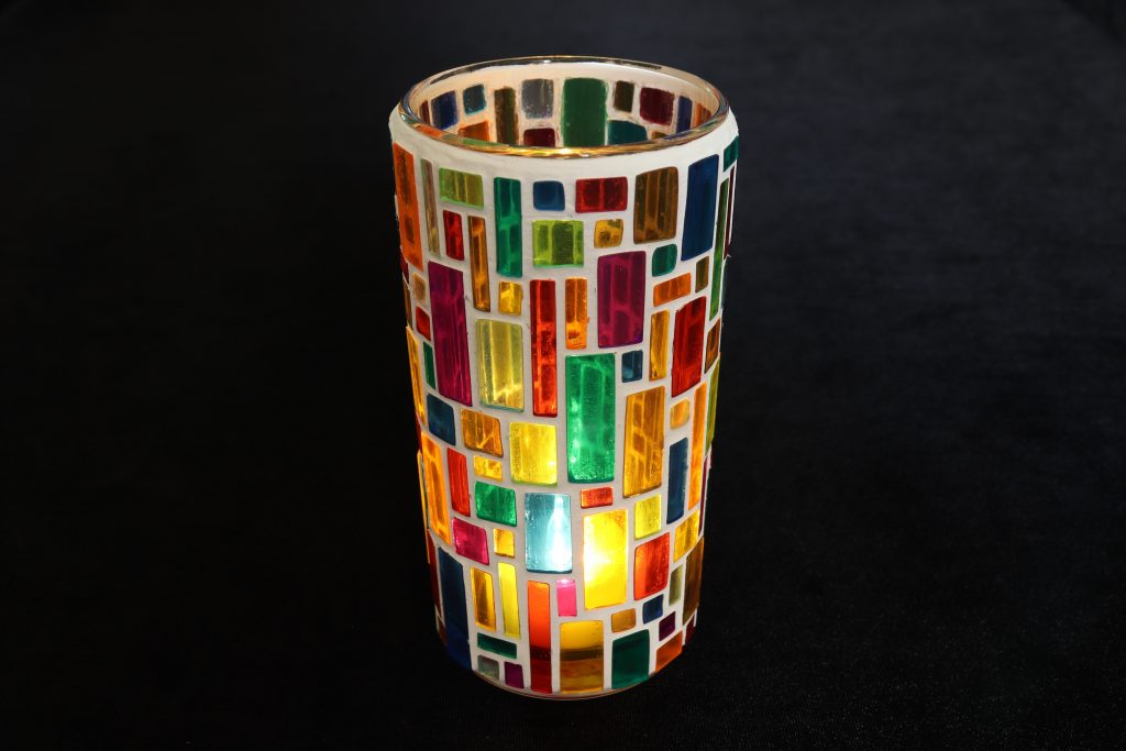 Tall mosaic glass (multicoloured)